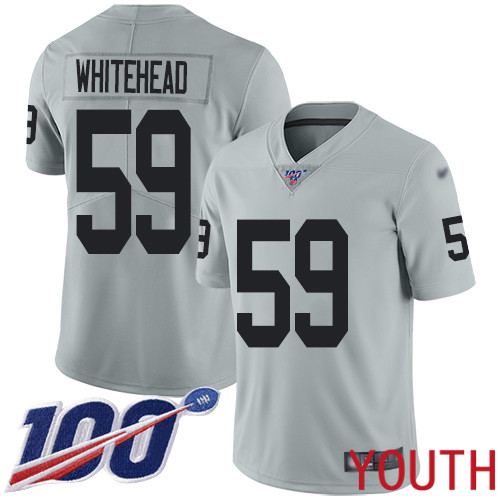 Oakland Raiders Limited Silver Youth Tahir Whitehead Jersey NFL Football #59 100th Season Inverted Jersey->women nfl jersey->Women Jersey
